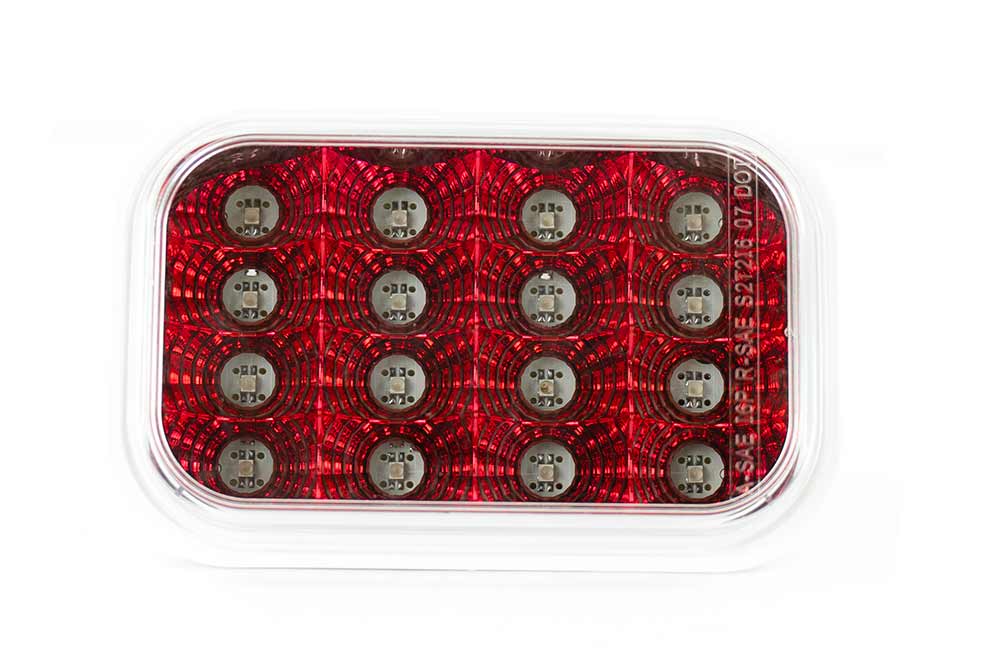 LIGHT RECT CLEAR-RED LED, STT