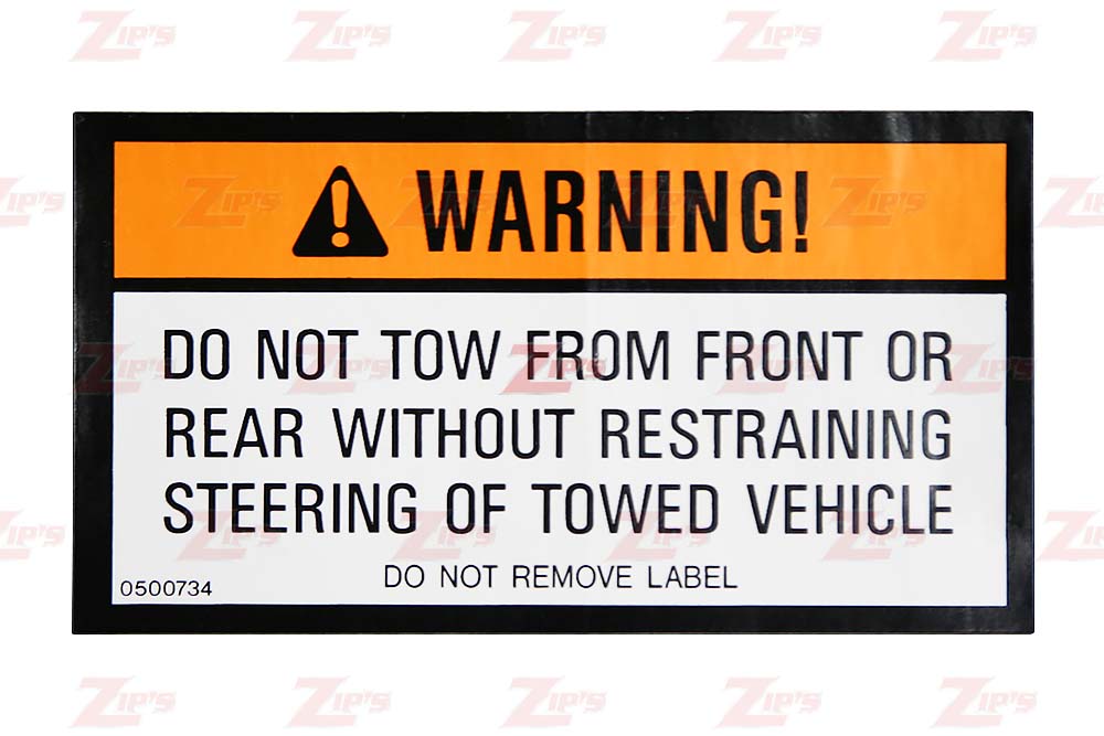 Decal, Warning, Restrain Steering