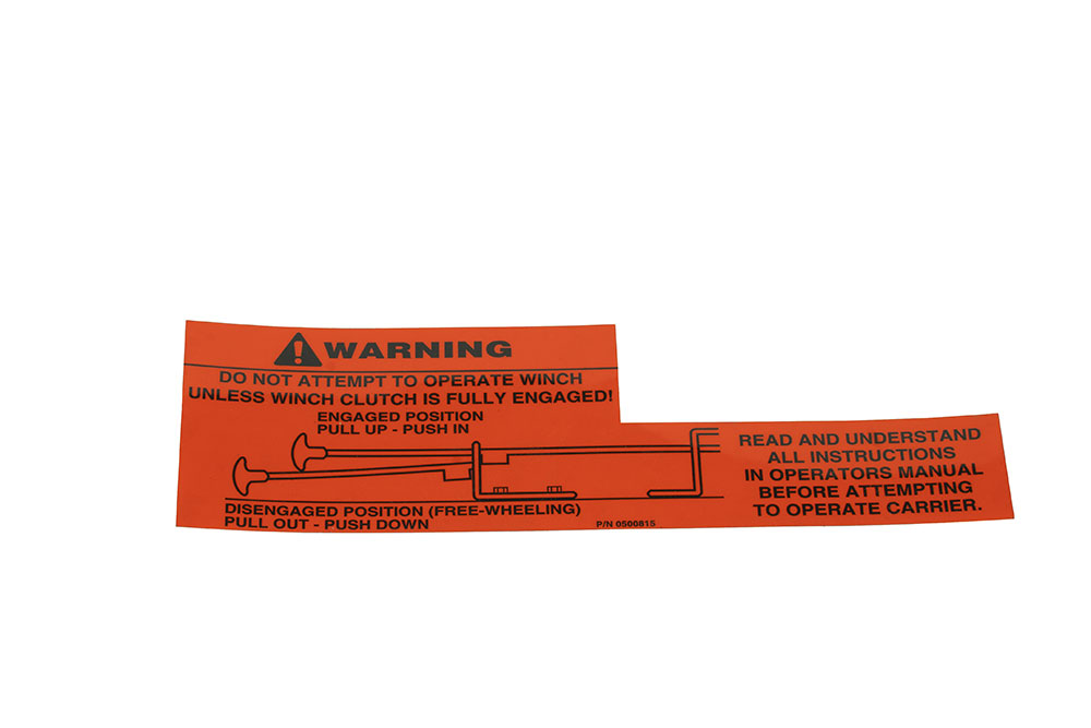 Label Winch Safety Decal