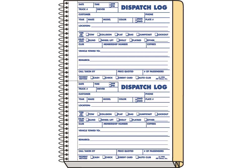 Dispatch within 24 hours Accident Report Log Book Unit Quantity 1 