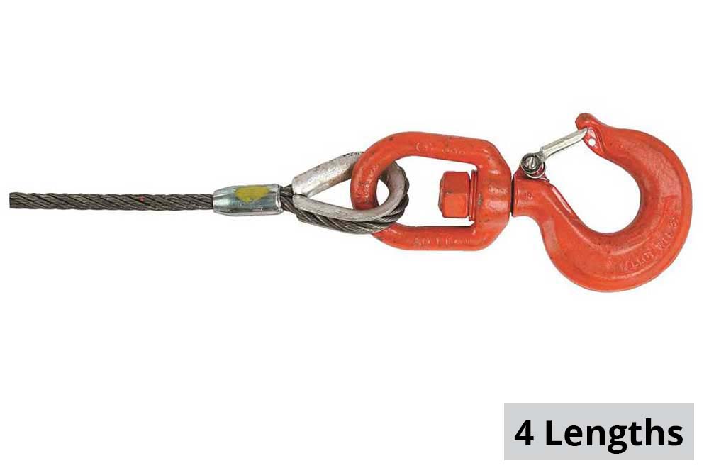 Lift-All Domestic Fiber Core Wire Rope - Swivel Hook and Latch