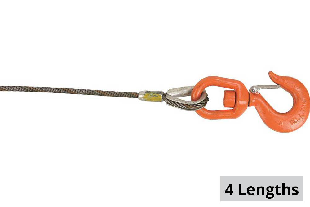 Lift-All Imported Fiber Core Wire Rope - Swivel Hook and Latch