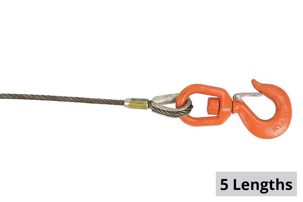 Lift-All Imported IWRC Wire Rope - Swivel Hook and Latch
