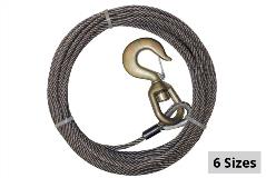 Crane Rollback BA Products 4-12SC75 Winch Cable 1/2 x 75 EIPS IWRC Steel Core with 3 Ton Hook for Wrecker Tow Truck 