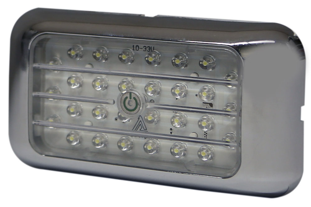 ECCO Rectangular LED Dome Light-Chrome Bezel