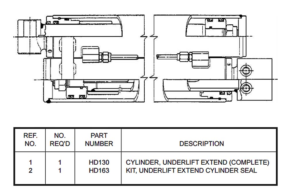 Miller Wheel Lift Extend Cylinder Seal Kit Century 712 & 716