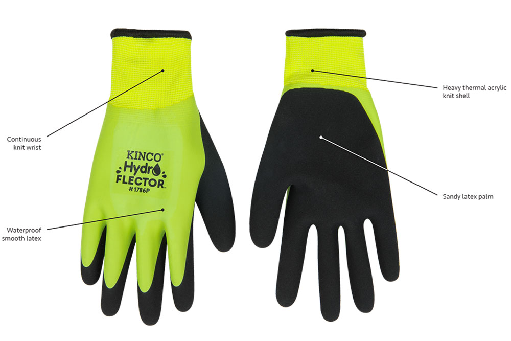 Kinco Hydroflector Waterproof Double Thermal Shell & Coated Latex Gloves MEDIUM 35117786042