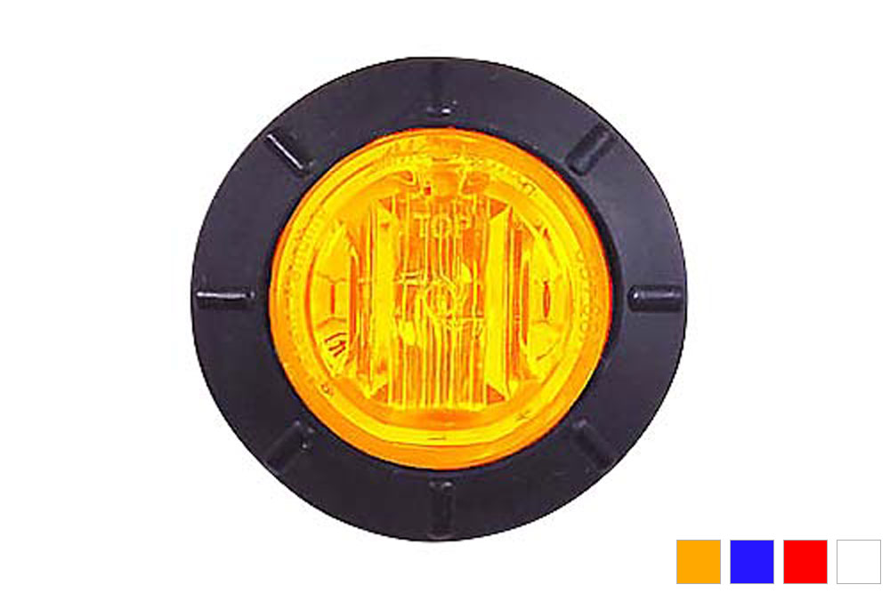 Maxxima 2-1//2/" Round Clearance Side Marker light 13 LED Amber//Clear Lens