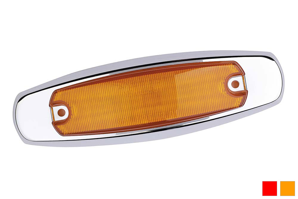 Maxxima Side Marker Clearance Light 6 LED Red Surface Mount With Chrome Trim 