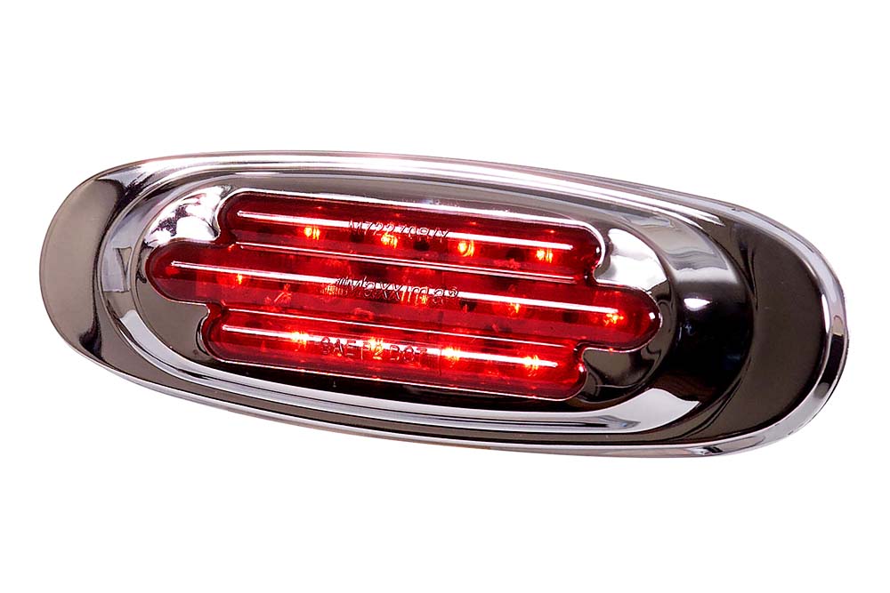 Red 6" Rectangle LED Light Clearace Side Marker 20LED Tail Light Clear Lens Red
