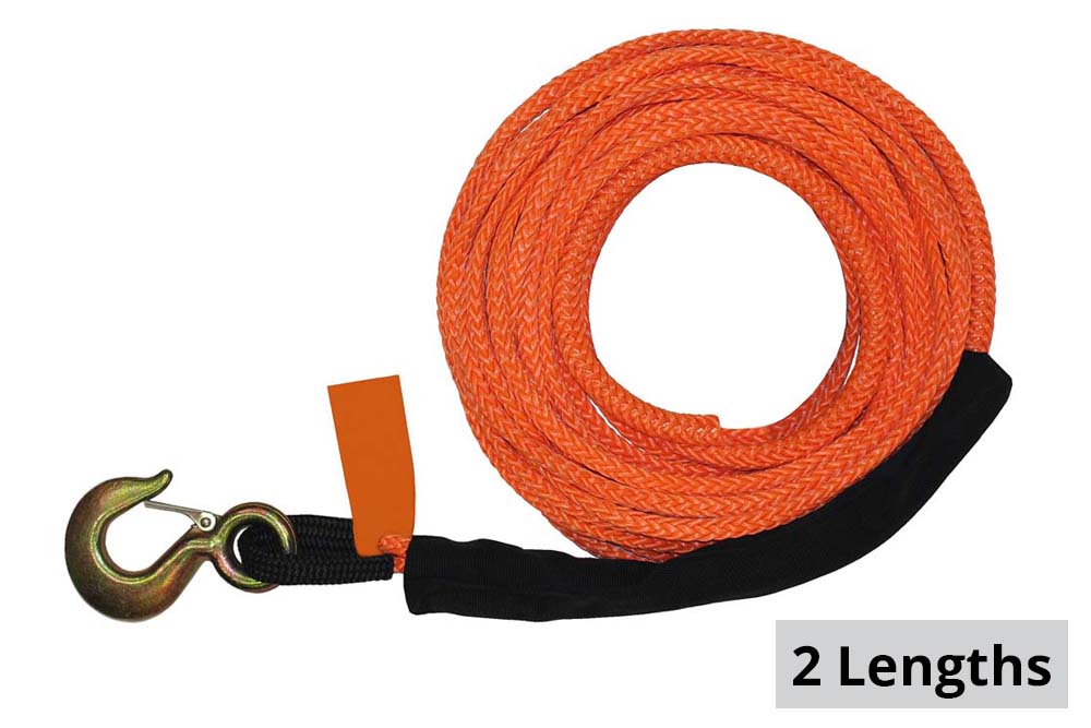 B/A Products Synthetic Rope Winch Line with Hoist Hook