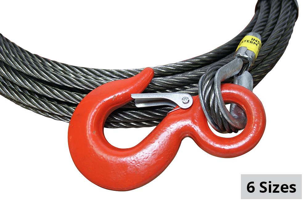 All-Grip Fiber Core Winch Cable with Swivel Hook