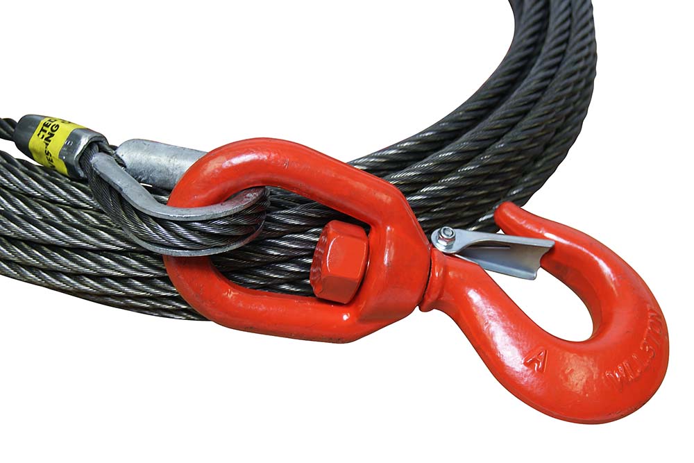 All-Grip Fiber Core Winch Cable with Swivel Hook