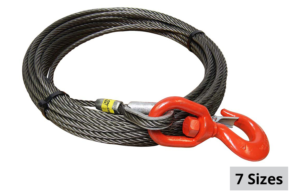 7/16 x 200 Fiber Core with Self Locking Swivel Hook Ships in 1 to 2 Business Days BA Products 4-716PS200LH Winch Cable 