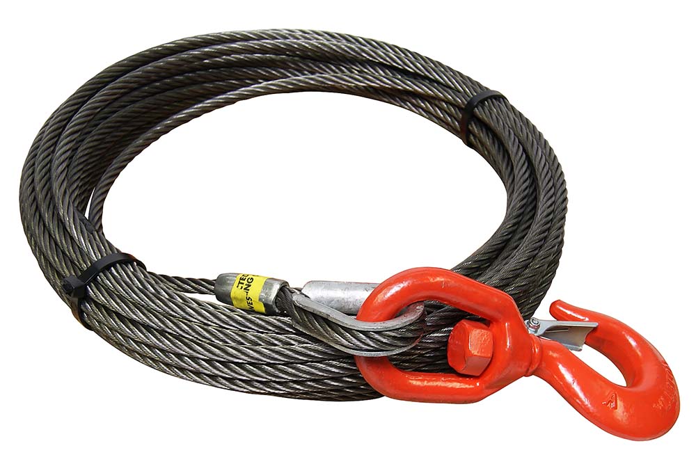 3/8"X 100' Fiber Core Winch Cable Standand Hook Wire Rope.Cable.Wrecker,Rollback 