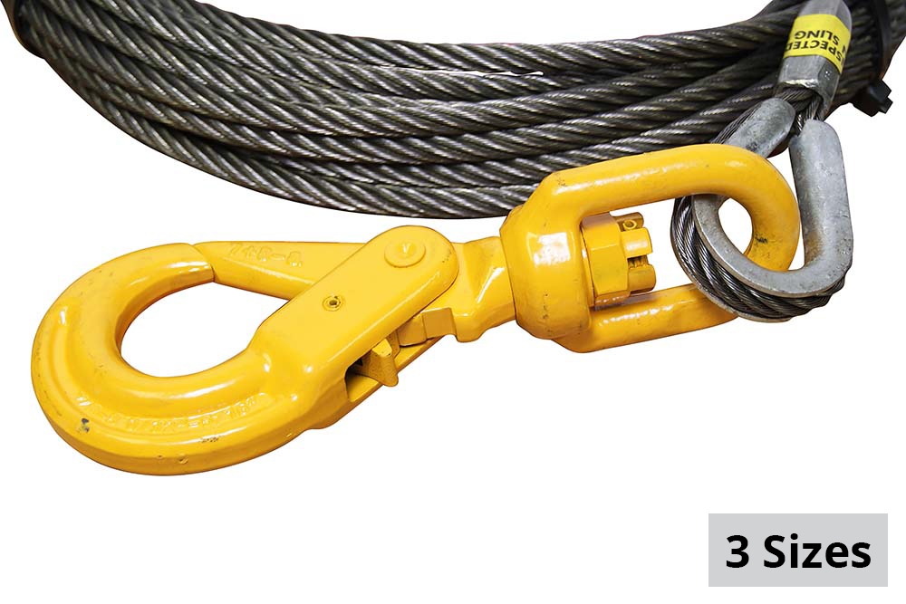 All-Grip Fiber Core Winch Cable with Self-Locking Hook