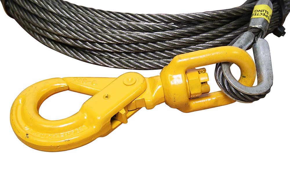 Rollback etc. Crane Super Strong BA Products 4-S3875LH Super Swage 3/8 x 75 Winch Cable with Self Locking Swivel Hook Tow Truck 6 x 26 IWRC Wire Rope for Wrecker