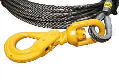 BA Products Ships in 1 to 2 Business Days 4-716SC125LH Winch Cable 7/16 x 125 Steel Core with Self Locking Swivel Hook 