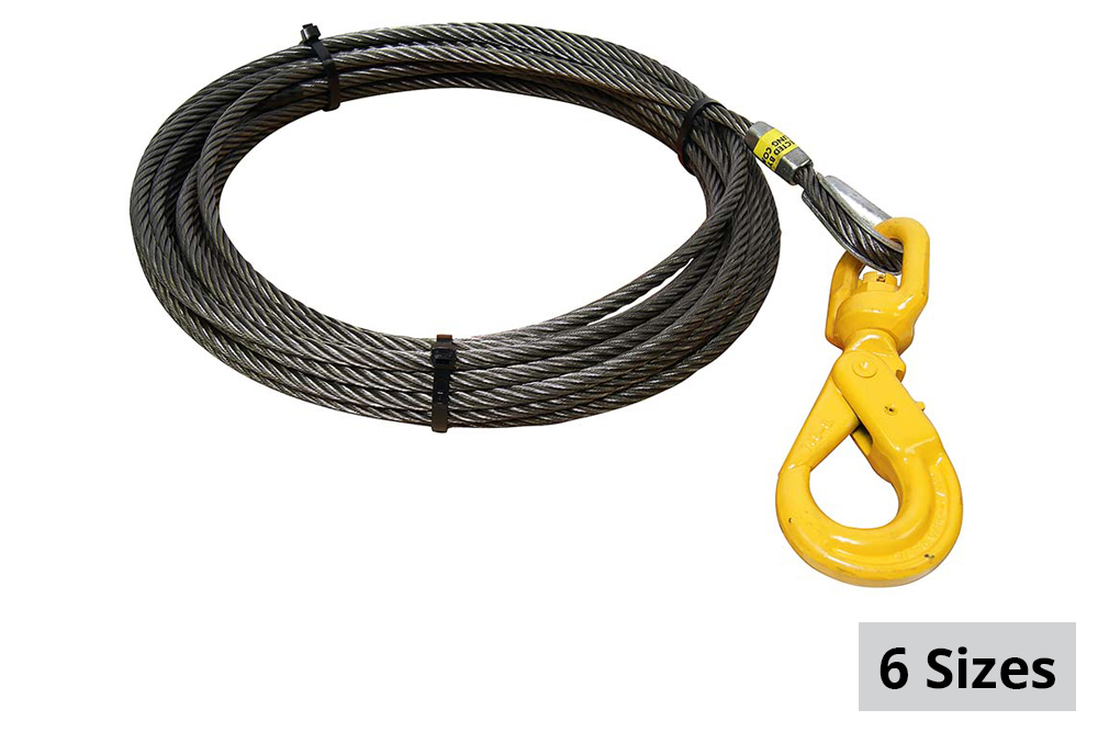 Ships in 1 to 2 Business Days 7/16 x 100 Steel Core with 3 Ton Swivel Hook BA Products 4-716SC100S Winch Cable 