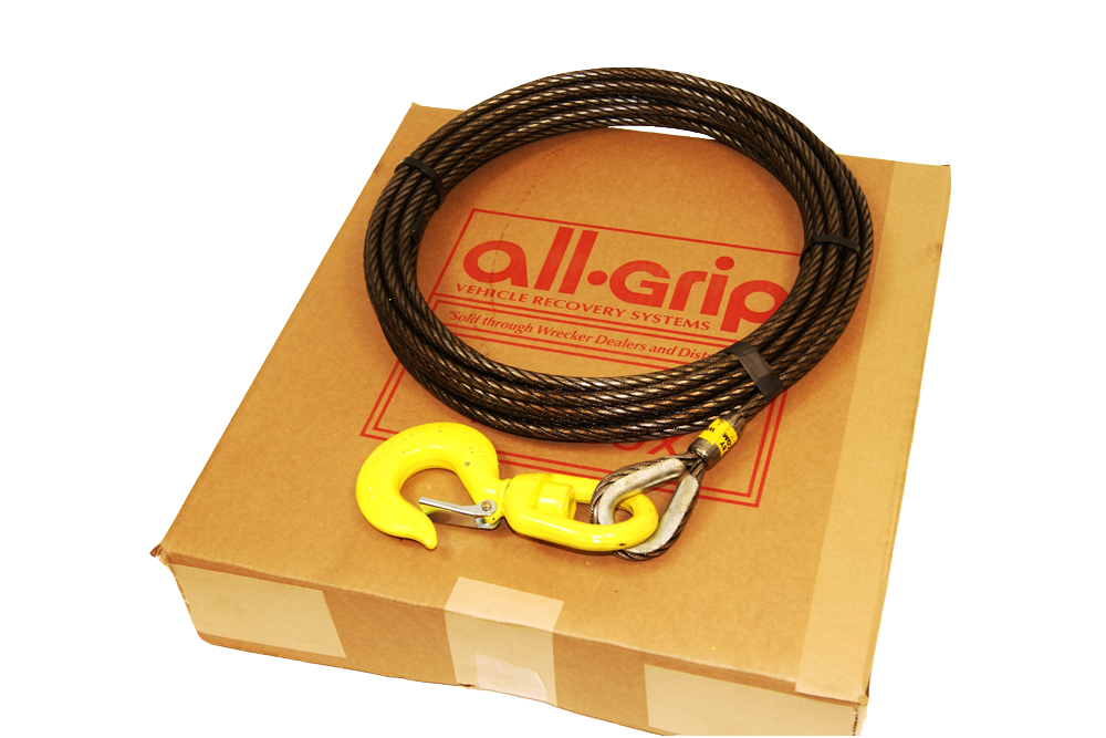 Rollback etc. Crane Super Strong BA Products 4-S3875LH Super Swage 3/8 x 75 Winch Cable with Self Locking Swivel Hook Tow Truck 6 x 26 IWRC Wire Rope for Wrecker