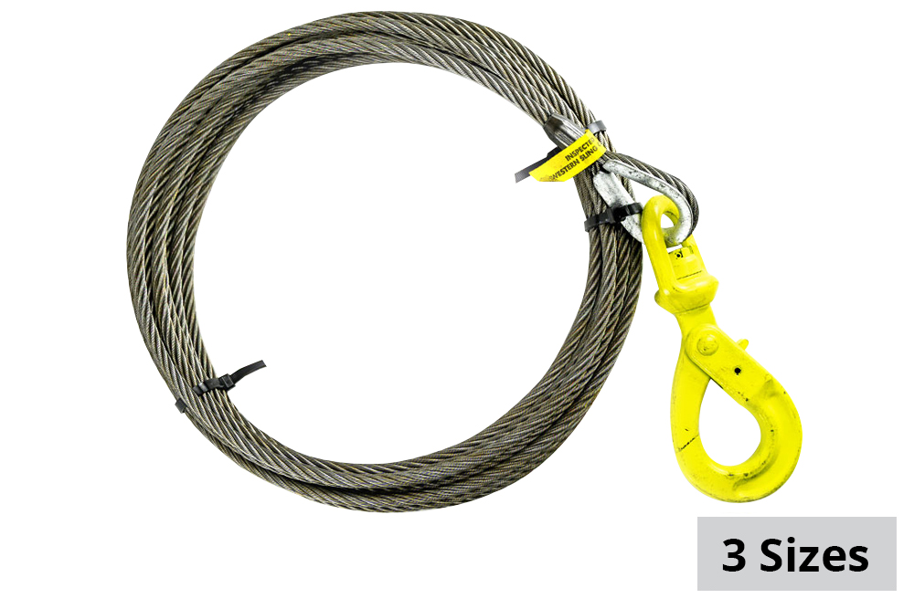 All-Grip Fiber Core Winch Cable with Self-Locking Hook