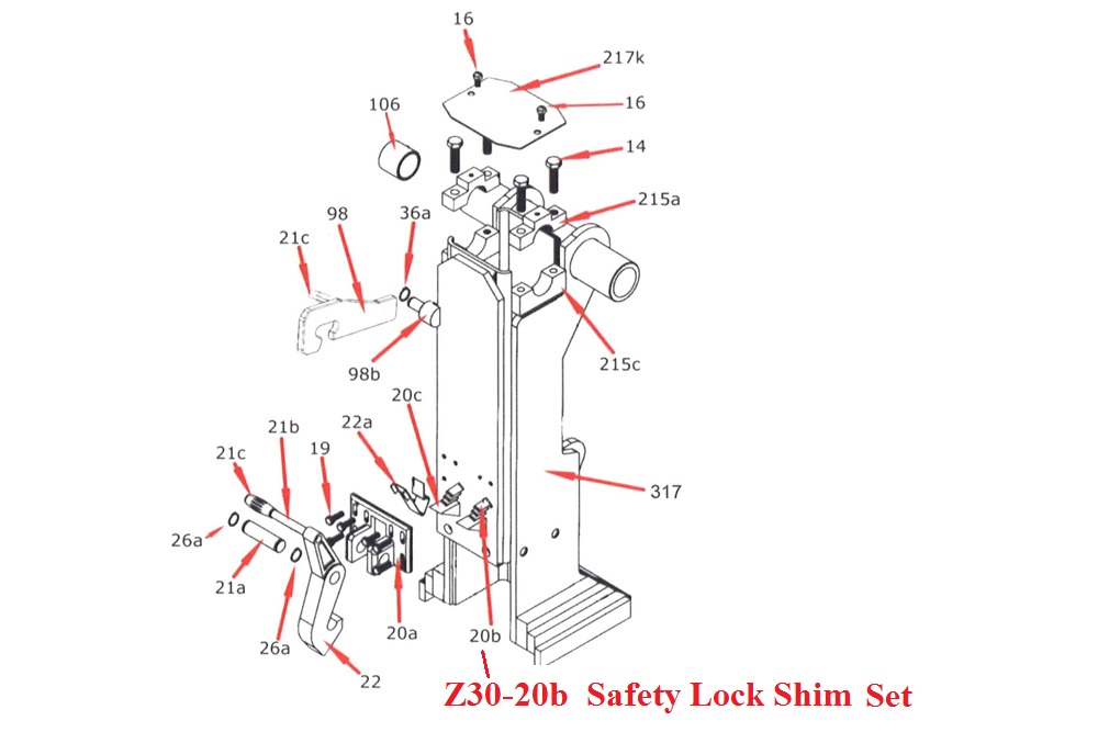 Zacklift Safety Lock Shim Set 1/8 x 1 x 2-1/2"