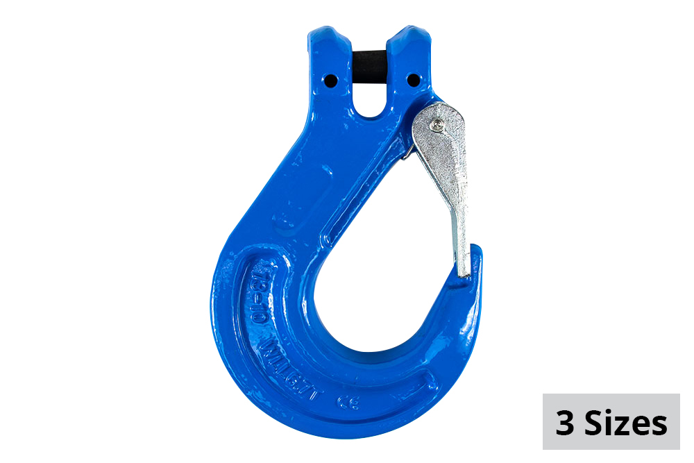 5/8 Grade 80 Clevis Sling Hook with Safety Steel Latch Breaking Strength 72400 LBS WLL 18100 LBS 